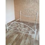 Letto matrimoniale Narciso ferro battuto bianco argento