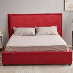 Letto matrimoniale Neso contenitore tessuto rosso