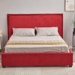 Letto matrimoniale Neso contenitore tessuto rosso