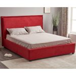 Letto matrimoniale Neso contenitore tessuto rosso