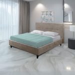 Letto matrimoniale Snello con rete fissa in tessuto Enjoy 03 tortora