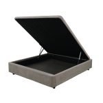Letto matrimoniale Sommier 160x190 con contenitore in tessuto Enjoy 03 taupe