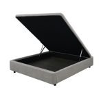 Letto matrimoniale Sommier 160x190 con contenitore in tessuto Towel grigio chiaro