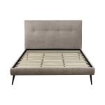 Letto matrimoniale Stiletto con rete fissa in tessuto Enjoy 03 tortora