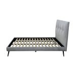 Letto matrimoniale Stiletto con rete fissa in tessuto grigio chiaro