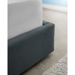 Letto matrimoniale Wilma imbottito con contenitore in tessuto Vogue 12 blu pacific