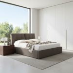Letto matrimoniale con contenitore Melia tortora