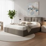 Letto matrimoniale con contenitore Melia tortora