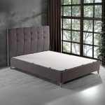 Letto matrimoniale contenitore Clup Monaco tessuto grigio scuro