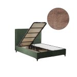 Letto matrimoniale contenitore Frame velluto tortora