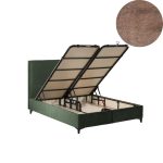 Letto matrimoniale contenitore Frame velluto tortora