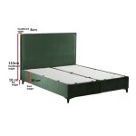 Letto matrimoniale contenitore Frame velluto tortora