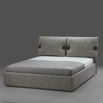 Letto matrimoniale contenitore Grenoble nabuk grigio