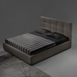 Letto matrimoniale contenitore Napoli tessuto tortora