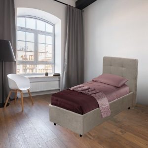 Letto singolo Ascoli contenitore in tessuto Enjoy 03 tortora
