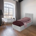 Letto singolo Ascoli contenitore in tessuto Enjoy 20 grigio chiaro