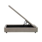 Letto singolo Sommier 80x190 con contenitore in tessuto Enjoy 03 taupe