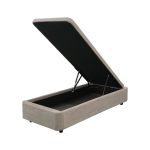 Letto singolo Sommier 80x190 con contenitore in tessuto Enjoy 03 taupe