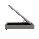 Letto singolo Sommier 80x190 con contenitore in tessuto Towel grigio chiaro