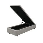 Letto singolo Sommier 80x190 con contenitore in tessuto Towel grigio chiaro