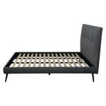 Letto singolo Stiletto con rete fissa in tessuto Ash grigio