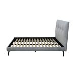 Letto singolo Stiletto con rete fissa in tessuto grigio chiaro