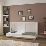 Letto singolo a scomparsa Life con apertura orizzontale bianco