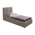 Letto singolo con contenitore Napoli tortora