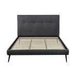 Letto una piazza e mezza Stiletto con rete fissa in tessuto Ash grigio