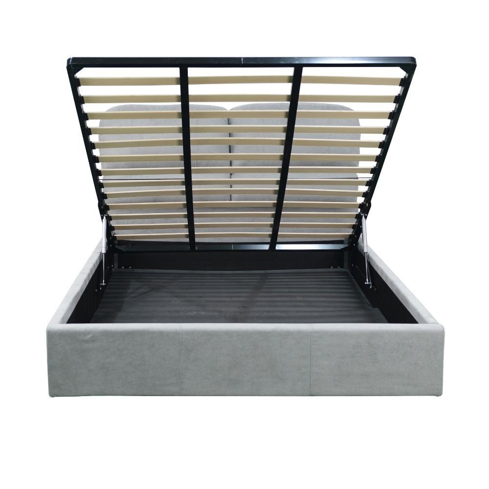 Letto una piazza e mezzo Sofaback contenitore in tessuto Enjoy 20 light gray