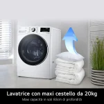 Lavatrice Lg 20 Kg Classe B Centrifuga 1000 giri Profondità 83 cm Inverter Funzione Vapore Wi-Fi - F0P3020TSWC