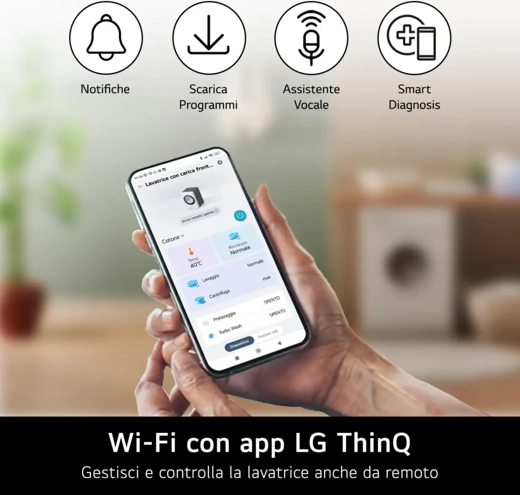 Lavatrice Lg 20 Kg Classe B Centrifuga 1000 giri Profondità 83 cm Inverter Funzione Vapore Wi-Fi - F0P3020TSWC