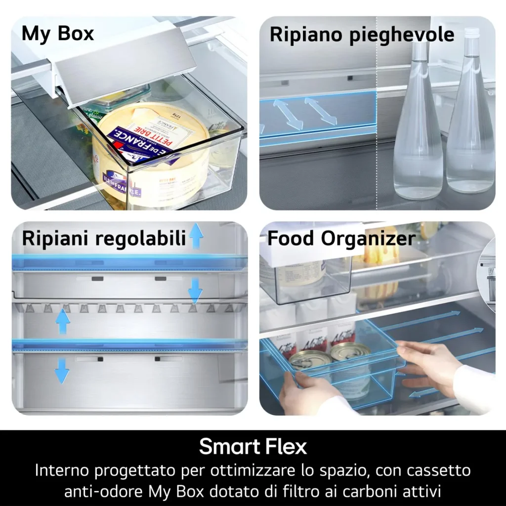 Frigorifero Lg Combinato 375 Litri Classe A No Frost colore Metal Sorbet Fit & Max - GBBS726AMB.AMBQEUZ