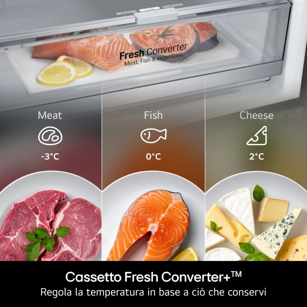 Frigorifero Lg Combinato 375 Litri Classe A No Frost colore Metal Sorbet Fit & Max - GBBS726AMB.AMBQEUZ