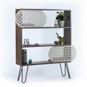 Libreria 3 ripiani Illia noce nero 94x25x117 MT190511