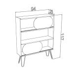 Libreria 3 ripiani Illia noce nero 94x25x117 MT190511