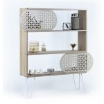 Libreria 3 ripiani Illia rovere nero 94x25x117 MT1905121