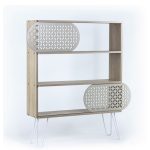 Libreria 3 ripiani Illia rovere nero 94x25x117 MT1905121