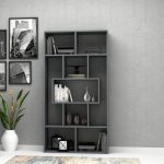Libreria Face grigio cemento 90x30x170H cm