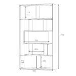 Libreria Face grigio cemento 90x30x170H cm