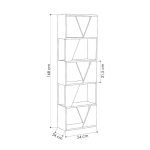 Libreria Frame antracite 5 ripiani 54x168