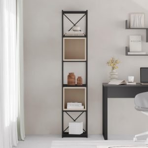 Libreria Vale mini con struttura in metallo nero e cubotti cashmere