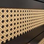 Libreria Vienna20A nera con frontali effetto vimini
