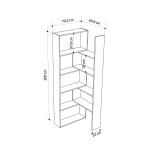 Libreria Wish estensibile angolare antracite 200h
