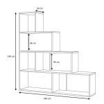 Libreria a scala Alis 145x145 cm beton