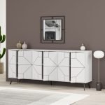 Madia 6 ante Dune 183 cm. colore bianco