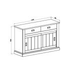 Madia AnthonyIII 52 con 2 ante scorrevoli e 2 cassetti colore noce eastwood stile shabby