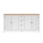 Madia Bergen51 con 4 ante e 3 cassetti colore bianco e rovere oak