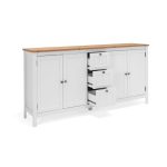 Madia Bergen51 con 4 ante e 3 cassetti colore bianco e rovere oak