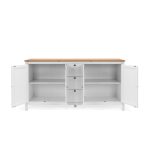 Madia Bergen51 con 4 ante e 3 cassetti colore bianco e rovere oak